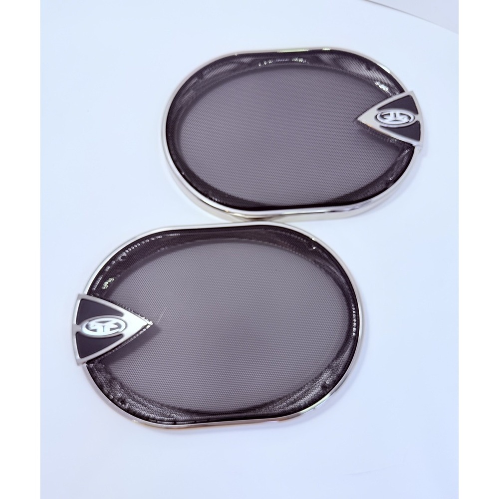 Rockford Fosgate Punch 6x9 Speaker Grills Chrome Trim Black Mesh Pair FRC4369